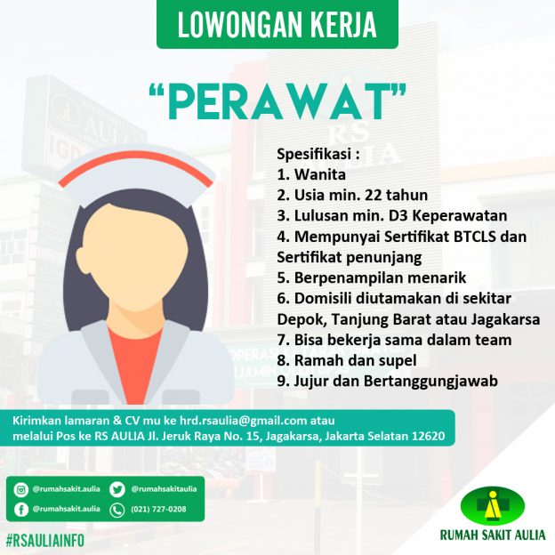 Lowongan Kerja Perawat Umum RS Aulia Tangerang