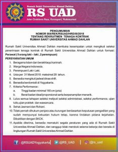 Loker Perawat RS UAD Yogyakarta